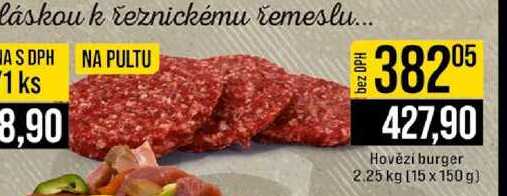 Hovězí burger 2.25 kg 15 x 150 g 