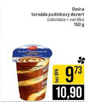 Omira tornádo pudinkový dezert čokoláda + vanilka 150 g 