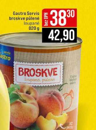 Gastro Servis broskve půlené loupané 820 g