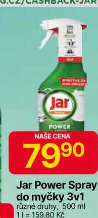 Jar Power Spray do myčky 3v1 různé druhy, 500 ml 