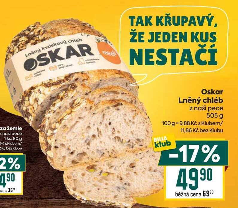 Oskar Lněný chléb z naší pece 505 g  