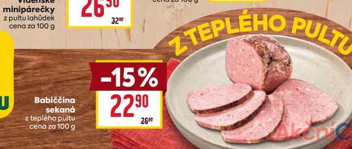 Babiččina sekaná z teplého pultu cena za 100g