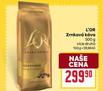L'OR Zrnková káva 500 g 