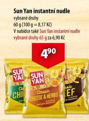 Sun Yan instantní nudle, 60 g 