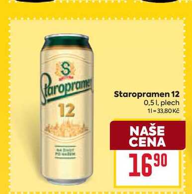 Staropramen 12 0,51, plech