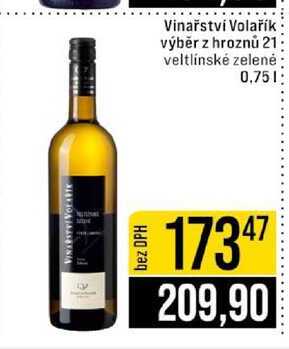 Vinařství Volařík výběr z hroznů 2l veltlínské zelené 0.75l