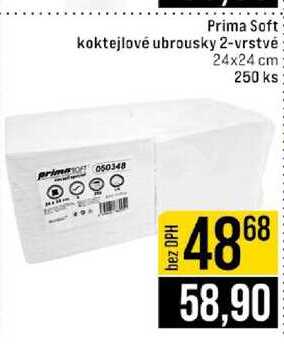 Prima Soft koktejlové ubrousky 2-vrstvé 24x24 cm 250 ks 