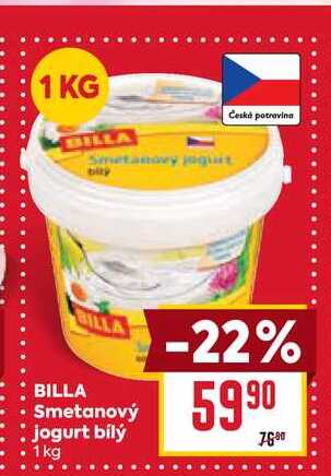 BILLA Smetanový jogurt bílý 1 kg