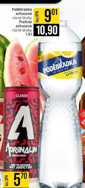 Poděbradka ochucená různé druhy Prolinie ochucená různé druhy 1,5l