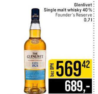 Glenlivet Single malt whisky 40% Founder's Reserve 0,7l