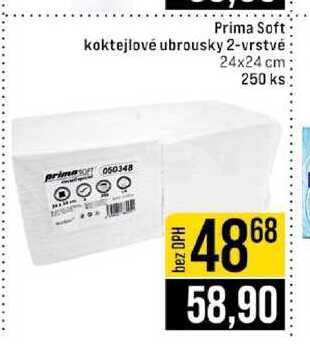 Prima Soft koktejlové ubrousky 2-vrstvé 250ks