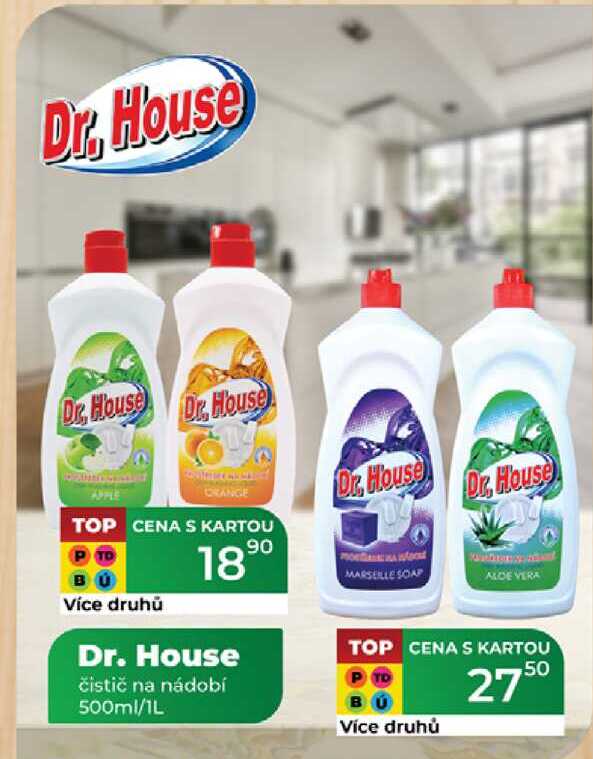Dr. House čistič na nádobí 500ml/1L  