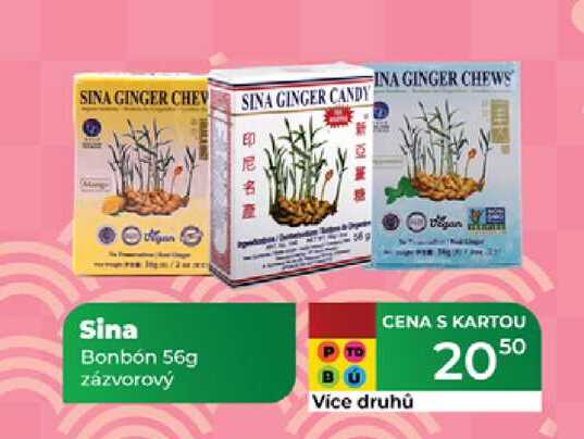 Sina Bonbón 56g zázvorový 