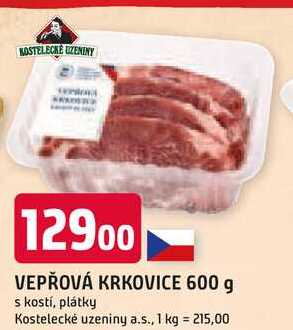 VEPŘOVÁ KRKOVICE 600 g s kostí, plátky 
