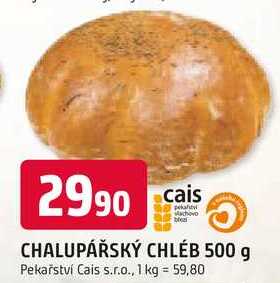 CHALUPÁŘSKÝ CHLÉB 500 g 