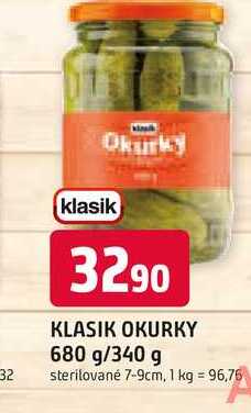 KLASIK OKURKY 680 g/340 g sterilované 7-9cm