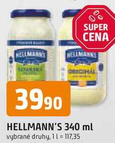 Hellmann's majonéza, tatarská omáčka 340ml, vybrané druhy