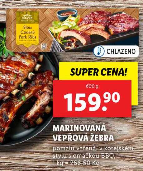 MARINOVANÁ VEPŘOVÁ ŽEBRA, 600 g