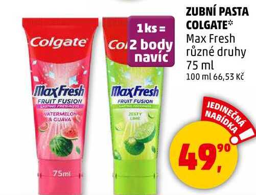 ZUBNÍ PASTA COLGATE Max Fresh různé druhy, 75 ml  