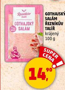 GOTHAJSKÝ SALAM ŘEZNÍKŮV TALÍŘ krájený, 100 g 