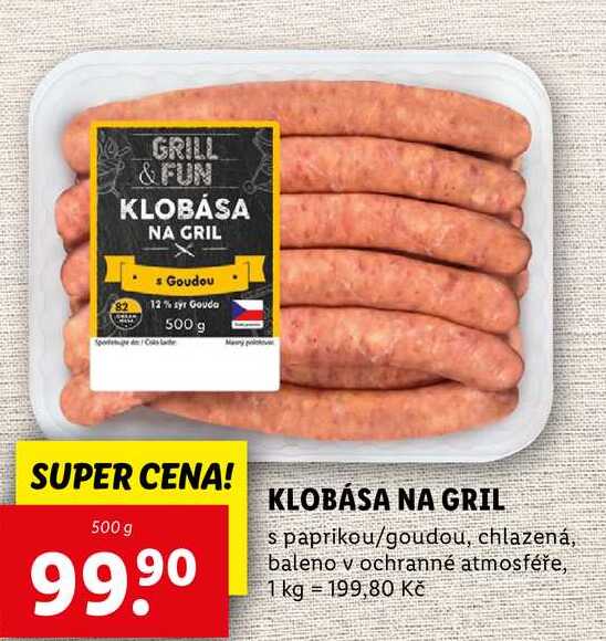 KLOBÁSA NA GRIL, 500 g