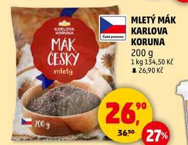 MLETÝ MÁK KARLOVA KORUNA, 200 g 