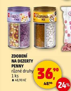 ZDOBENÍ NA DEZERTY PENNY různé druhy, 1 ks 