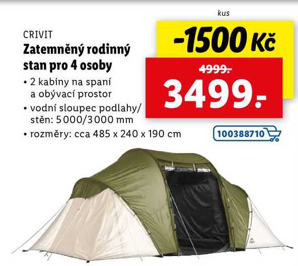 Zatemněný rodinný stan pro 4 osoby