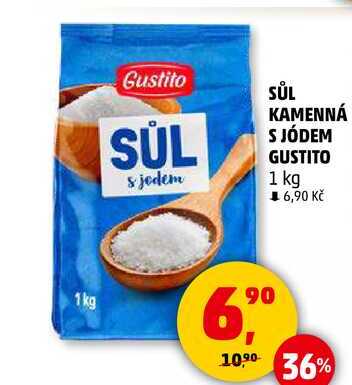SŮL KAMENNÁ S JÓDEM GUSTITO, 1 kg  