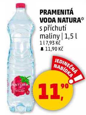 NATURA PRAMENITÁ VODA s příchutí maliny, 1,5 l