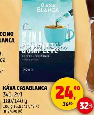 KÁVA CASABLANCA, 3v1, 2v1 180/140 g