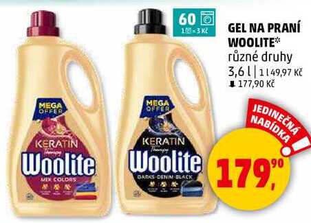GEL NA PRANÍ WOOLITE různé druhy, 3,6 l