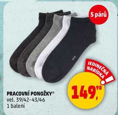 PRACOVNÍ PONOŽKY vel. 39/42-43/46, 1 balení  