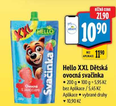 Hello XXL Dětská ovocná svačinka 200 g 