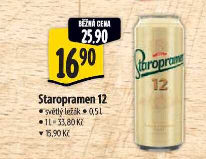 Staropramen 12, světlý ležák 0,5l