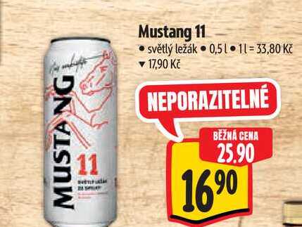 Mustang 11 světlý ležák 0,5l