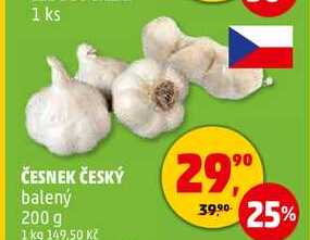 ČESNEK ČESKÝ balený, 200 g