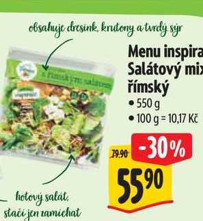 Menu inspira Salátový mix lřímský římský .550 g 