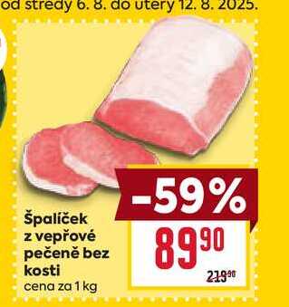 špalíček z vepřové pečeně bez kosti cena za 1 kg
