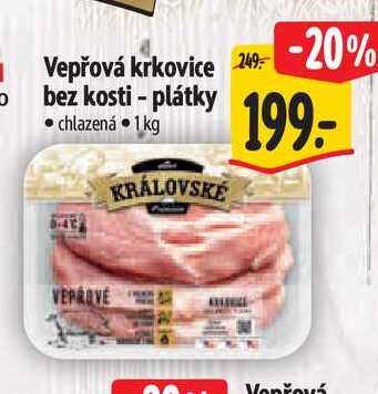 Vepřová krkovice bez kosti chlazená 1kg plátky
