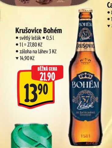 Krušovice Bohém světlý ležák 0,5l