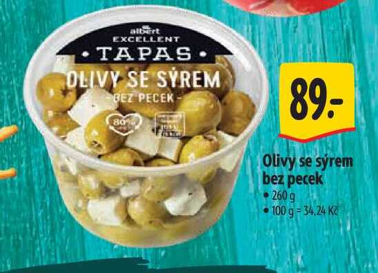 Olivy se sýrem bez pecek 260 g 