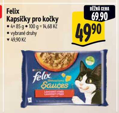 Felix Kapsičky pro kočky 4x85 g 