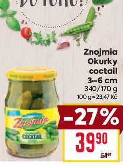 Znojmia Okurky coctail 3-6 cm 340/170 g 