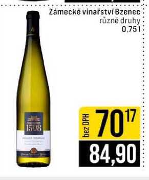Zámecké vinařství Bzenec různé druhy 0,75l