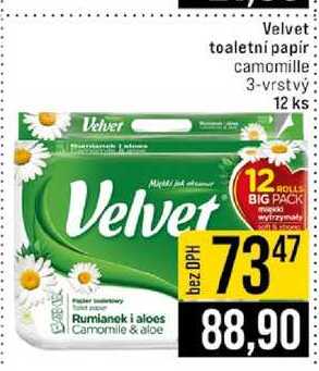 Velvet toaletní papír camomille 3-vrstvý 12 ks 