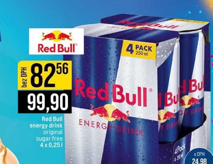 Red Bull energy drink original sugar free 4 x 0,25l