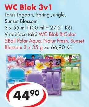 WC Blok 3v1, 3x 55 ml 