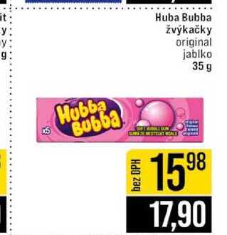 Huba Bubba žvýkačky original jablko 35 g 