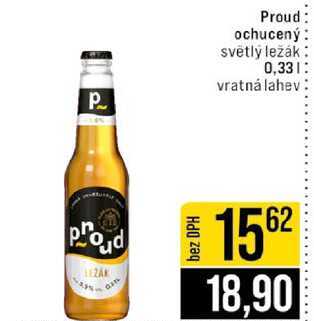 Proud ochucený světlý ležák 0,33l